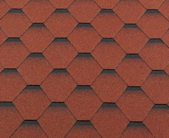 Битумная черепица Roofshield Премиум Стандарт Красный с оттенением